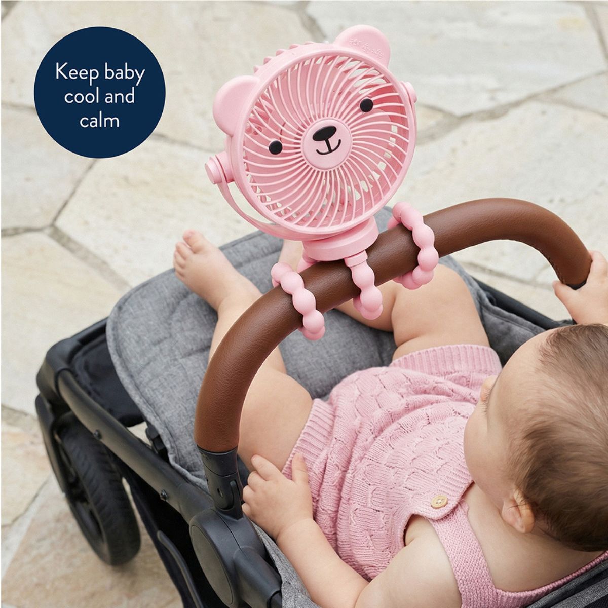 Itzy Ritzy Breeze 3-Speed Stroller Fan - Pink - Keeps Baby Cool Anywhere