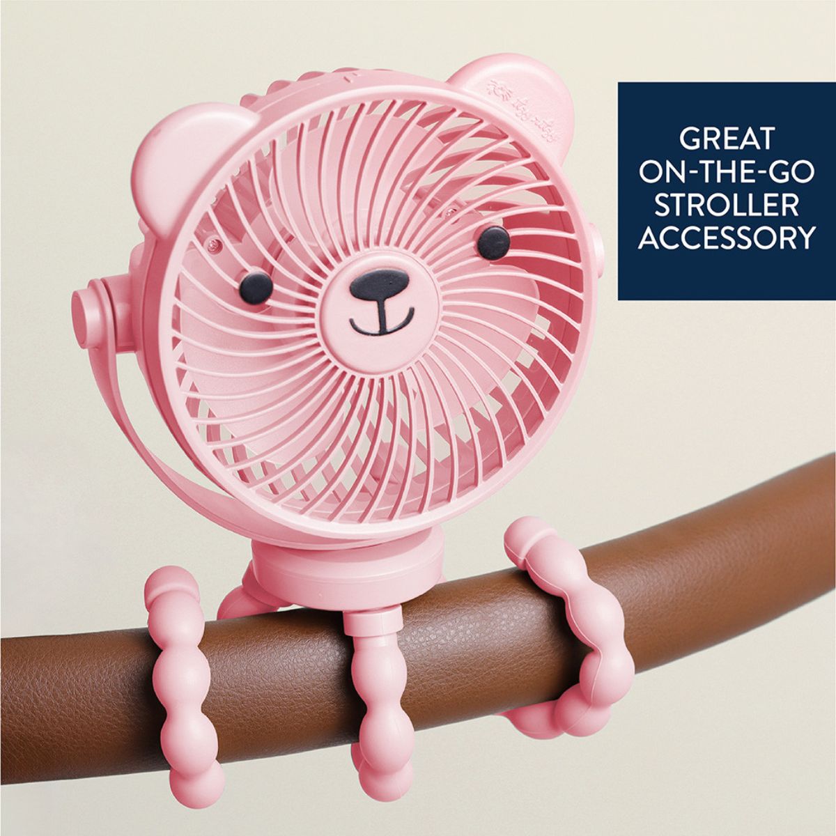 Itzy Ritzy Breeze 3-Speed Stroller Fan - Pink - Flexible & Versatile Attachment