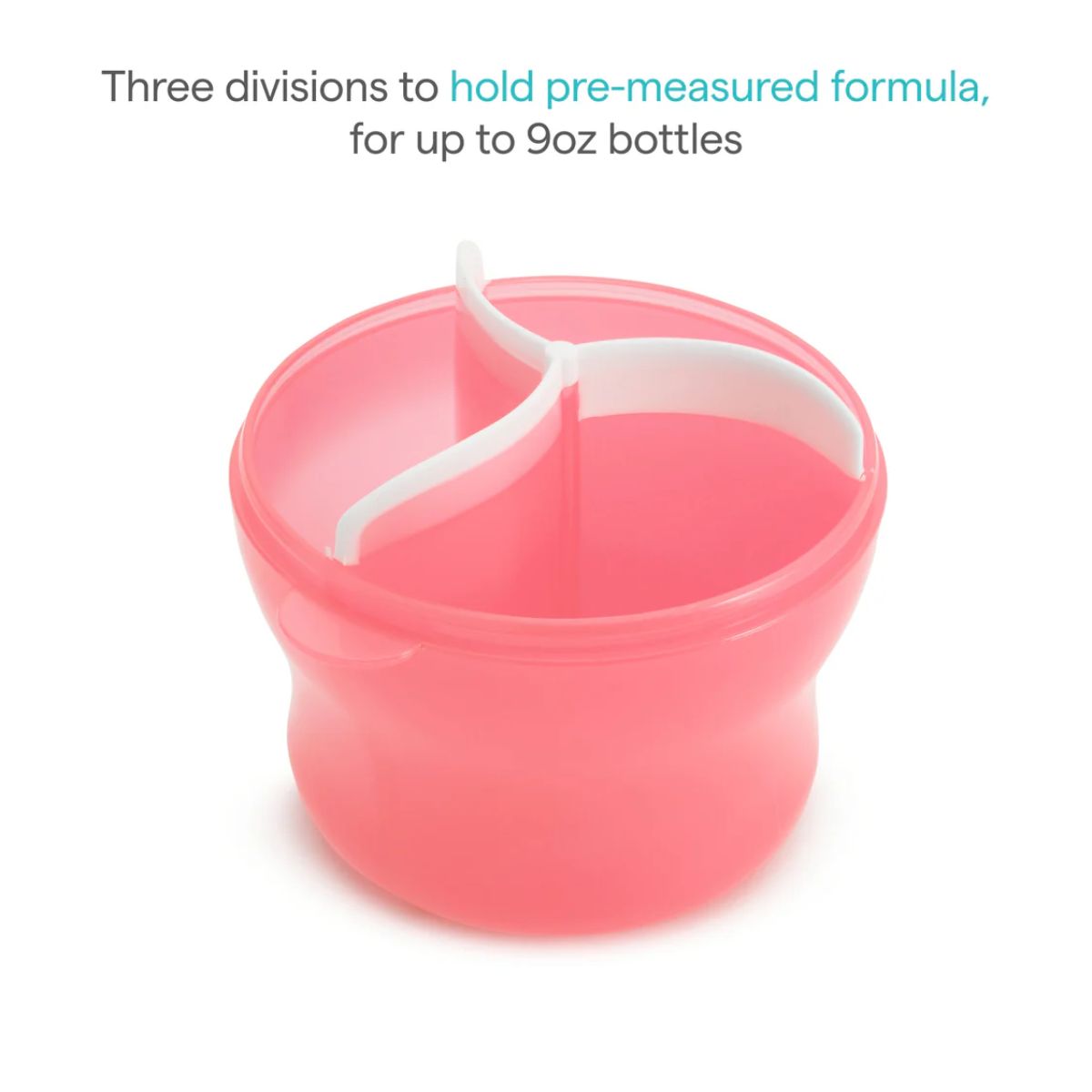 Munchkin Formula Dispenser - Light Pink - Leak-Resistant Three-Compartment Design